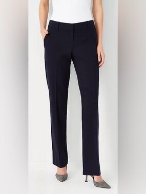 Ann Taylor Navy Straight-Leg Dress Pants
